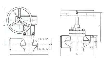 德標(biāo)對焊式卡套旋塞閥結(jié)構(gòu)示意圖